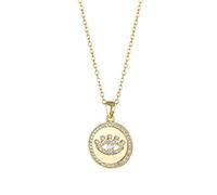 KKXXYQFC New Devil Eye Stainless Steel Necklaces For Women Street Punk Hip Hop Style 18k Plated Female Clavicle Chain Jewelry