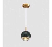 KKXXYQFC Nordic Chandelier Brass Marble Creative Personality Pendant Light Hanging Lamp Fixture for Bedroom Bedside Single Head Suspended Lamp,Dark Green