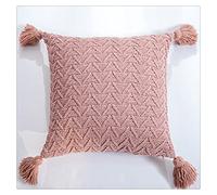 KKXXYQFC Nordic Solid Color Cushion Cover Home Decor Pillowcase Chic Knitting Pillow for Sofa Car Decoration