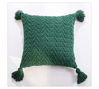 KKXXYQFC Nordic Solid Color Cushion Cover Home Decor Pillowcase Chic Knitting Tassel Pillow for Sofa Car Decoration