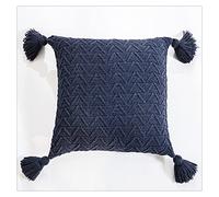 KKXXYQFC Nordic Solid Color Cushion Cover Home Decor Pillowcase Chic Knitting Tassel Pillow for Sofa Car Decoration
