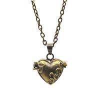 KKXXYQFC Old Brass Can Open Hollow Commemorative Picture Necklace Pendant Antique Personalized Trend Love Jewelry Gawu Box