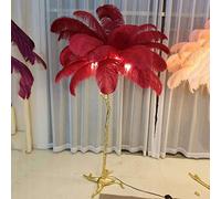 KKXXYQFC Ostrich Feather Floor Lamp - 35 Blue Feathers 1.2m Tall Black Copper Standing LED Reading Light for Living Room & Bedroom Stylish Romantic Home Decor