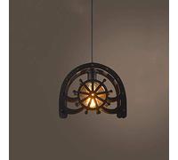 KKXXYQFC Pendant Light Shade Industrial Wrought Iron Ceiling Hanging Light E27 Base Ceiling Suspension Lights Fixture Retro Indoor Personality Wheel Suspended Ceiling Decorative Lighting Lamp,Black