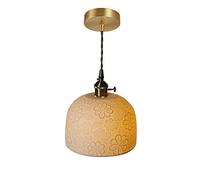 KKXXYQFC Retro Ceramic Chandelier Brass Lampholder Pendant Lamps E27 Socket Hanging Lighting Fitting for Restaurant Bedside Bar Balcony Japanese Iron Chandelier,a