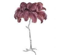 KKXXYQFC rious Ostrich Feather Floor Lamp for Girls' Bedroom - Dimmable Silver Resin Light 3 Colors Foot E14 LED Ele Decor 120x80cm