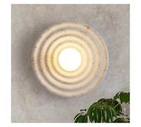 KKXXYQFC Round Circle Wall Lamp Japanese Style Corridor Aisle Living Room Sconce Retro Bedroom Bedside Decor LED Light,