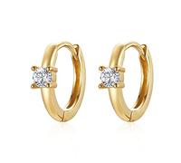 KKXXYQFC S925 Sterling Silver Zircon Stud Earrings Female Cute Gold Turtle Star Moon Fashion Jewelry Birthday Gift Clip Earring