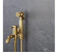 KKXXYQFC Solid Brass Bidet Sprayer Titianium Shiny Toilet Hand Held Douche Kit Shower Head Faucet Luxury Sprayer Muslim Shower Bidet