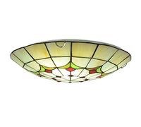 KKXXYQFC Stained Glass Flush Mount Ceiling Light Handcrafted Stained Glass Ceiling Lamp Floral Victoria Decorative Chandelie for Dinner Room Living Room Bedroom Corridor,flowers,16inch