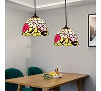 KKXXYQFC Style Pendant Light Double Head,Three Heads,Rotate Pendant Lamp 8-inch Vintage Lampshade,for Living Room Bedroom Dining Room,e27 Ø20cm,Doublehead