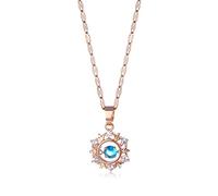 KKXXYQFC Sweet Romantic Beating Heart Series Crystal Snowflake Pendant Stainless Steel Simple Personality Necklace-