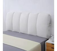 KKXXYQFC Thicken Reading Pillow Slipcover for Twin Queen King Size Headboard Washable White Upholstered Padding with Short Plush Dustproof Protector for Wood/Iron Headcover 180x60cm