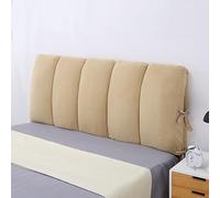 KKXXYQFC Thicken Upholstered Headboard Cover for Beds Reading Pillow Slipcover with Padding Dustproof Protector Washable Khaki Fits Twin Queen King Size (150x50cm)