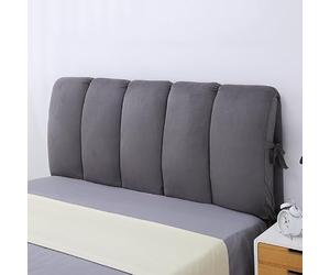 KKXXYQFC Thickened Short Plush Headboard Cover Upholstered Reading Pillow Slipcover Dustproof Protector for Twin Queen King Size Headboards Washable 90x50cm Gray