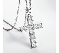 KKXXYQFC Trendy Cross With Pink White Necklace present Personalized For Women Anniversary Valentine's Day Leisure Holiday Jewelry