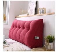 KKXXYQFC Triangular Headboard Pillow with Removable Cherry Red Cover 50cm High Thick Back Cushion for Reading and Watching TV Long Wedge Cushion for Various Scenarios 60 * 50 * 20cm
