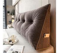 KKXXYQFC Triangular Reading Pillow, Velvet Back Support Cushion, Large Sofa Pillow, Headboard Bolster, Cervical Lumbar Support, Cozy Red Corduroy 80x50x20cm