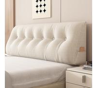 KKXXYQFC Triangular Reading Wedge Pillow, Large Corner Sofa Support Cushion, Headboard Backrest Pillow, White, 200 x 50 x 20 CM - Comfort for Reading & Relaxation