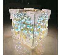 KKXXYQFC Tulip Cube Lamp, Tulip Cube, Lampara De Tulipanes Cubo, Tulip Lantern LED Night Light (Blue, 20)