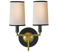 KKXXYQFC Vintage Fabric Wall Sconce Brass Wall Sconce Lighting Retro Farmhouse Wall Mounted Lamp E14 Hardwired Indoor Fixture For Living Room Bedroom Dining Room Hallway