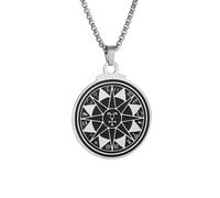 KKXXYQFC Vintage synthesis Steel Solomon Kabbalah Seven Angels Magic Circle Pendant Necklace for Men and Women Amulet Jewelry present
