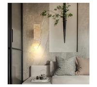 KKXXYQFC Wall lamp, Natural Yellow Cave Stone LED Wall Lamp Bedroom Bedside Solid Wood Home Stay Corridor Living Room Background(Neutral Light,A)