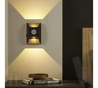 KKXXYQFC Wall Lamps Lights LED Motion Sensor with USB Rechargeable Remote Control Dimmable Aluminium Indoor Decoration for Staircass Living Room Hotel (Black)