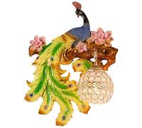 KKXXYQFC Wall Lamps Sconces Model Wall Sconce Lamp Crystal Wall Light Retro Multi Color Hand Painted (Green,Left Side)