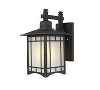 KKXXYQFC Wall Lamps Sconces Retro Industry Outdoor 4 Sided Black Security Light Complete Pathway Light Winter Garden Balcony Porch Wall Sconce Glass Lantern Socket