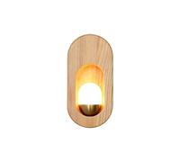 KKXXYQFC Wall Lamps Sconces Wall Sconce Wall Lighting Fixtures Oval Ultra-Thin Wall Sconces Japanese Style Ash Wood Wall Light Ellipse Wooden Wall Mounted Lamps for Bedroom Bedside Kitchen Corridor