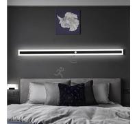 KKXXYQFC wall lamps, Wall Lamp with Wall Sconce 3000K/4000K/6500K Wall Lighting Suitable for Corridor Stairs Black (Cool Light,60CM)