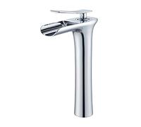 KKXXYQFC Waterfall Taps for Bathroom Sink, Single Handle Hole Basin Tap Lever, Spout, Antique Tall(Cromo,Tall)
