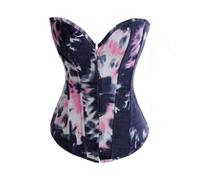 KKXXYQFC Women Bustier Crop Top - Vintage Graffiti Print Overbust Lace-Up Corset,Gothic Steampunk Sliming Waist Cincher Body Shapewear