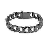 KKXXYQFC Women Men Keepsake Urn Bracelet,Stainless Steel Locket Charm&Black Genuine Leather Cremation Bracelet For Ashes-7.87in (20cm)