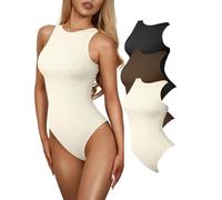 KKXXYQFC Women Shapewear Tummy Control Body Butt Lift Thong Body Suit Sleeveless Off The Shoulder 3 Piece