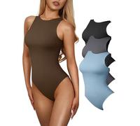 KKXXYQFC Women Shapewear Tummy Control Body Butt Lift Thong Body Suit Sleeveless Off The Shoulder 3 Piece