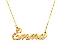 KL Emma Personalised Name - 18K Gold Plated Necklace - Adjustable Chain 16" - 19" - Gift Box Included