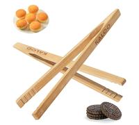 KL KALOO 2PCS Reusable Toaster Tongs, Kaloo 8 inch Wooden Cooking Tong, Multipurpose Bamboo Tongs for Fruits, Bread, Pickles, cheese, Bacon, and Muffins