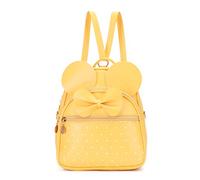 KL928 Girls Bowknot Polka Dot Cute Mini Backpack Small Daypacks Convertible Shoulder Bag Purse for Women, Light Yellow