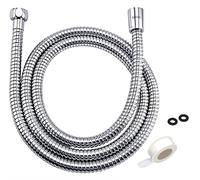 Klabb Stainless Steel Shower Hose, 96 Inches=2.45 Meters Extra Long Chrome Handheld Shower Head Hose with Brass Insert and nut.