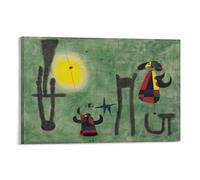 KLAGCBDF Joan. Miro. The Bird Off to Where Grows on The Gold-Rimmed Hills Canvas Printing Famous Paintings Wall Art Poster Scroll Canvas Painting Picture Living R