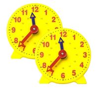 klahh 2 Pcs Yellow Teaching Clock Learn to Tell The Time Clock, Time Teaching & Demonstration Model