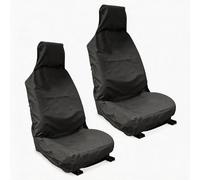 klahh 2Pcs Front Car Seat Covers - 52 x 21 Inch Universal Fit Wipe-Clean Fabric with Elastic Edging - Protective Seat Liners for Commute, Travel, SUV & Van