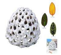 klahh 4Pcs Penitue Shrimp Hides for Aquarium, 3 Betta Fish Resting Leaves + 1pc Multi-Hole Shrimp Dome Hide, Fish Tank Ornaments with Suction Cup, Hiding and Resting Shelter for Guppy and More