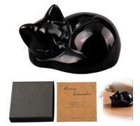 klahh Black Cat Ornament, Elegant Home Office Desk Decor, Perfect Black Cat Gifts for Cat Lovers, Small Lucky Cat Figurine