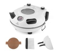 KLAIF Electric Pizza Oven Indoor With 12" Ceramic Stone, Dual Adjustable Temperature Controls, Includes 4 Pizza Tools, LMC-White