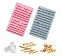 Klaimbmo 2 pcs Long Strips Finger Mould, Silicone Eclair Chocolate Bar Maker, Small Biscuit Moulds, Mould for Pudding Butter, B10010070
