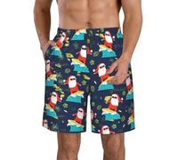 Klainlcly Mens Swim Trunks Swimwear Quick Dry Swimsuits Beach Shorts with Pockets, Christmas Santa Claus, L