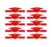 Klaisy 10pcs Colorful Paper Graduation Hat For School Event And Celebration Easy Assembly Tassels Headwear Party Decoration Colorful Graduation Accessories